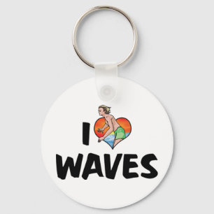 Llavero Amo la cadena de claves Waves
