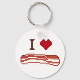 Llavero Amo la cadena de teclas Bacon