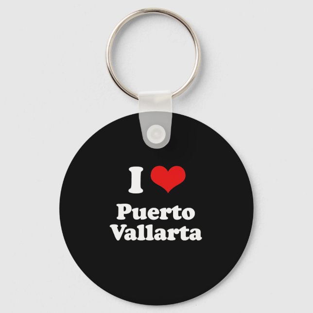 Llavero Amo La camiseta Blanca De Puerto Vallarta (Anverso)