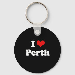 Llavero Amo la camiseta del blanco de la camiseta de Perth