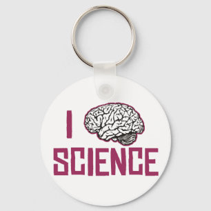 Llavero Amo la ciencia (el cerebro)