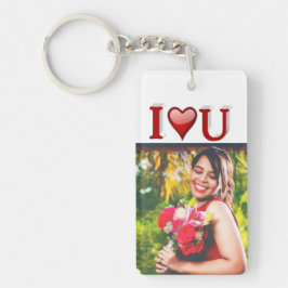Llavero Amo la foto roja Día de San Valentín