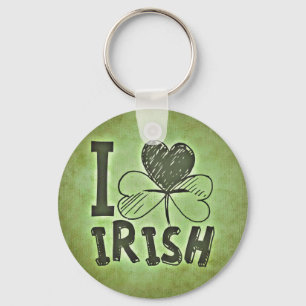 Llavero Amo la Keychain de botón irlandés