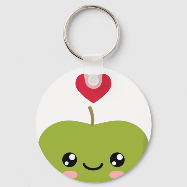 Llavero Amo la Keychain de manzanas (Anverso)