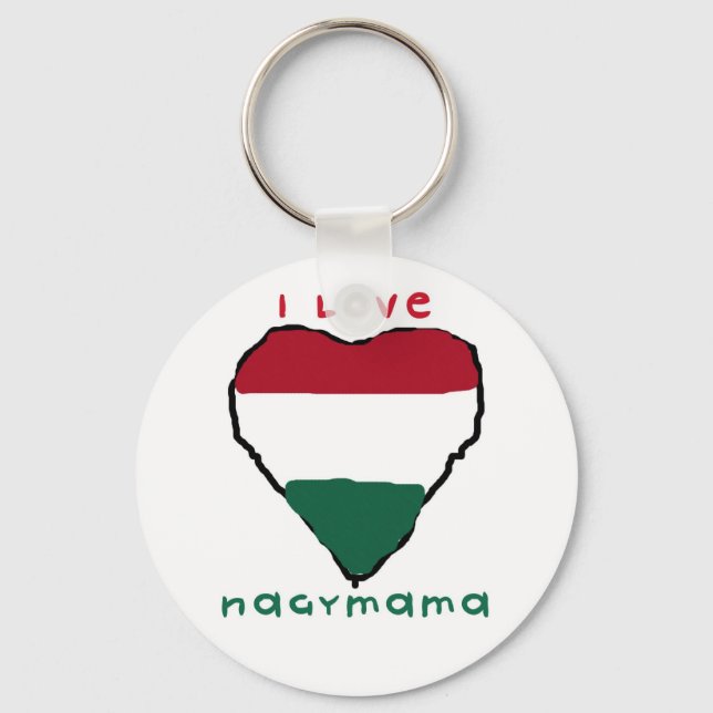 Llavero Amo la Keychain de Nagymama (Anverso)