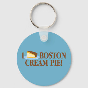 Llavero Amo la Tarta de Crema de Boston