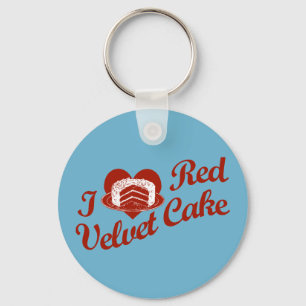 Llavero Amo la Tarta de Terciopelo Rojo