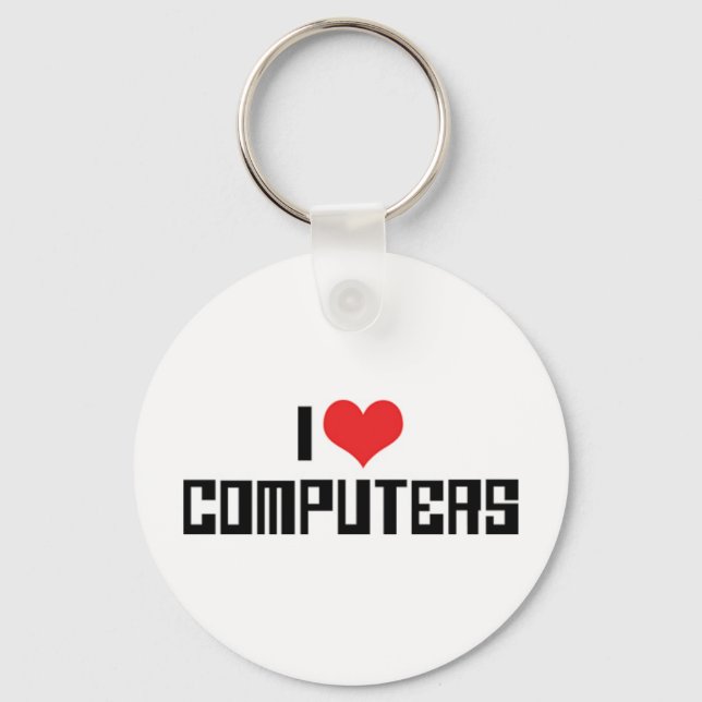 Llavero Amo las computadoras del corazón (Anverso)