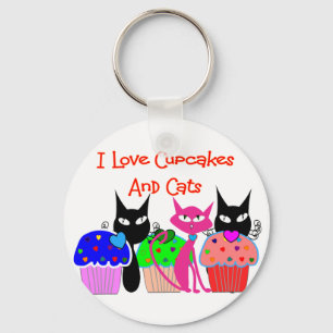 Llavero "Amo las magdalenas y los gatos"--Regalos de los