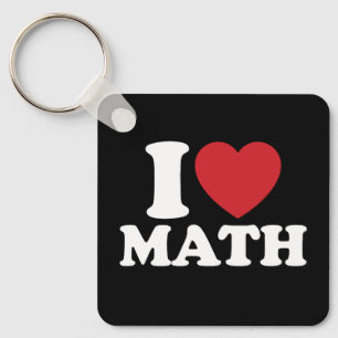 Llavero Amo las matemáticas Me encanta Groovy Retro