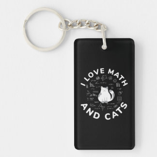 Llavero Amo las matemáticas y los gatos divertidos, amante