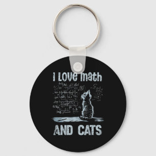 Llavero Amo las matemáticas y los gatos divertidos amantes