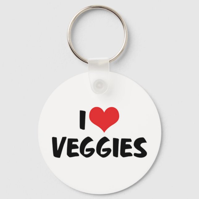 Llavero Amo las verduras del corazón - Amante de la comida (Anverso)