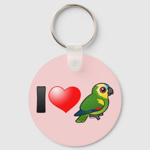 Llavero Amo los Amazonas Azul-afrontados