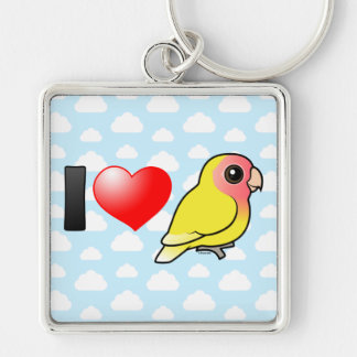 Llavero Amo Lovebirds Melocotón-hechos frente Lutino