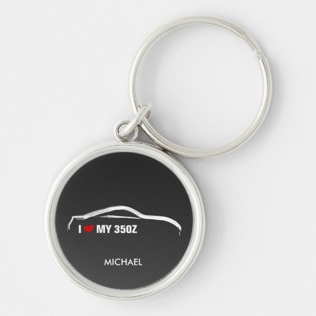 Llavero Amo mi 350Z con la falsa fibra de carbono (Frente)