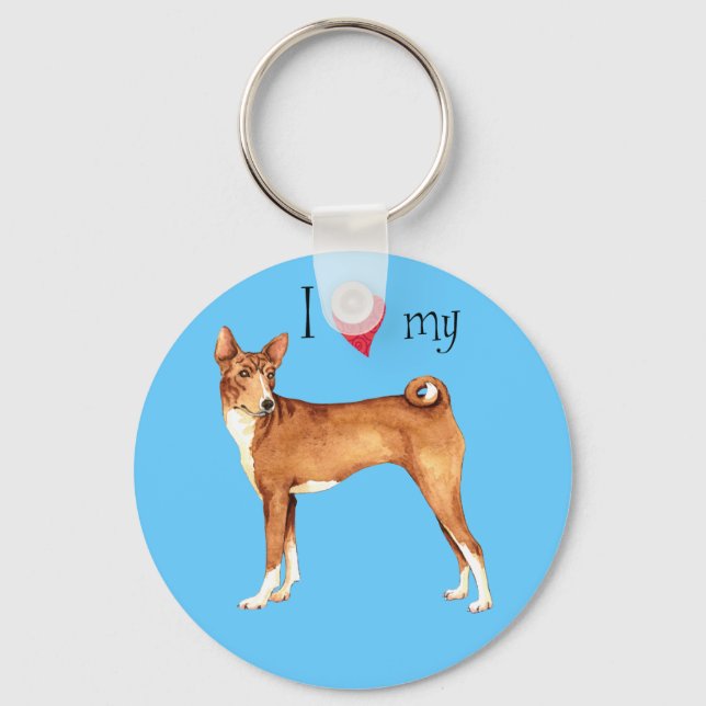 Llavero Amo mi Basenji (Anverso)