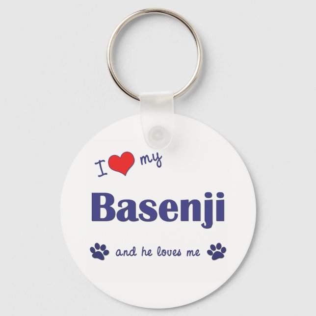 Llavero Amo Mi Basenji (Perro Hombre) (Anverso)