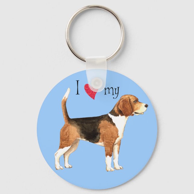 Llavero Amo mi Beagle (Anverso)