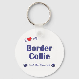 Llavero Amo mi border collie (el perro femenino)