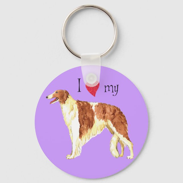 Llavero Amo mi Borzoi (Anverso)