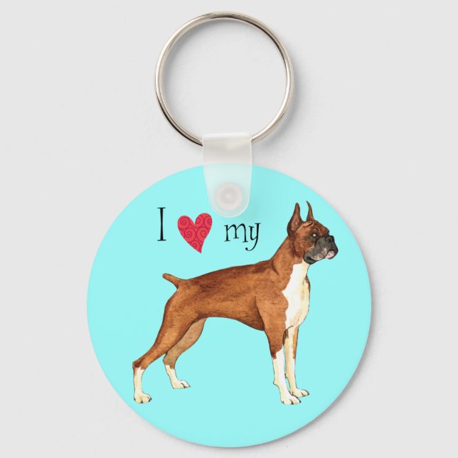 Llavero Amo mi Boxer (Anverso)