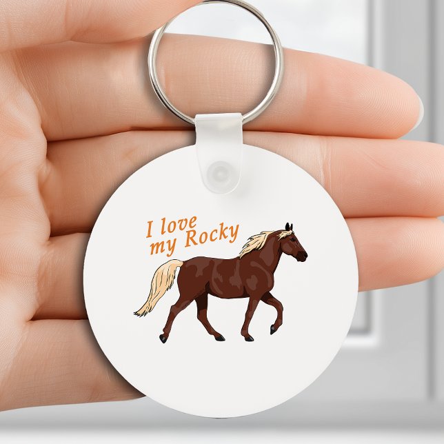 Llavero Amo Mi Caballo De Montaña Rocosa (I Love My Rocky Mountain Horse Keychain)