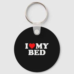 Llavero Amo mi cama - Corazón Rojo