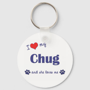 Llavero Amo Mi Chug (Perro femenino)