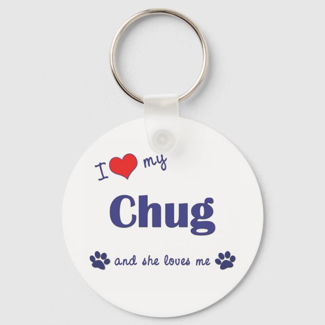 Llavero Amo Mi Chug (Perro femenino) (Anverso)