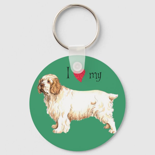 Llavero Amo mi Clumber Spaniel (Anverso)