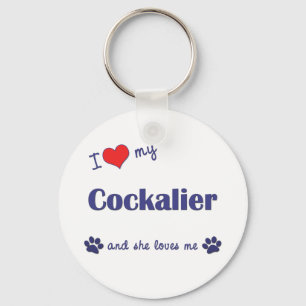 Llavero Amo mi Cockalier (el perro femenino)
