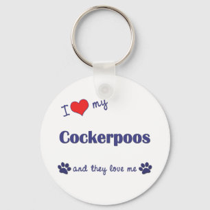 Llavero Amo mi Cockerpoos (los perros múltiples)