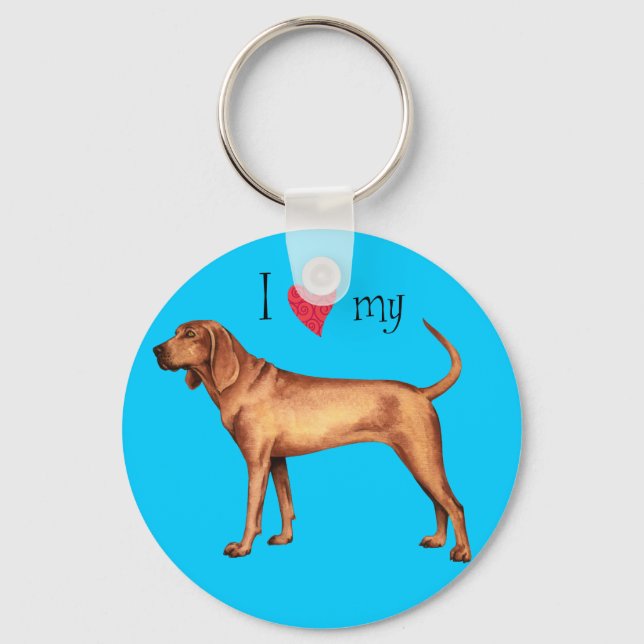 Llavero Amo mi Coonhound Redbone (Anverso)