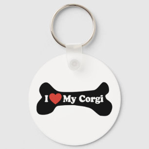 Llavero Amo Mi Corgi - Hueso de perro