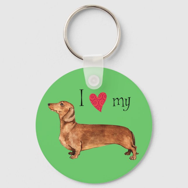 Llavero Amo mi Dachshund (Anverso)