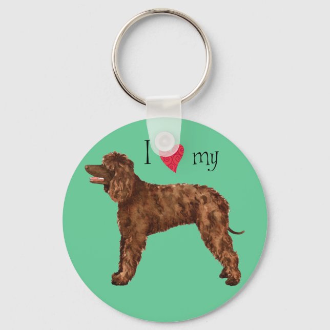 Llavero Amo mi español irlandés del agua (Anverso)