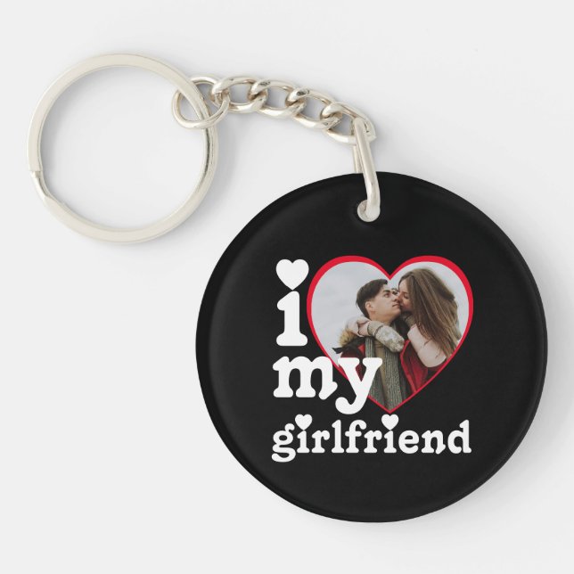 Llavero Amo mi foto personalizada de novia (Frente)