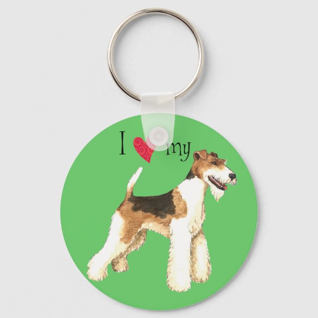 Llavero Amo mi Fox Terrier (Anverso)
