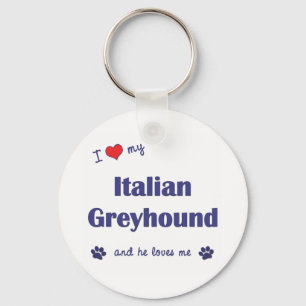 Llavero Amo mi galgo italiano (el perro masculino)