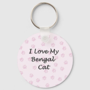 Llavero Amo mi gato de Bengala