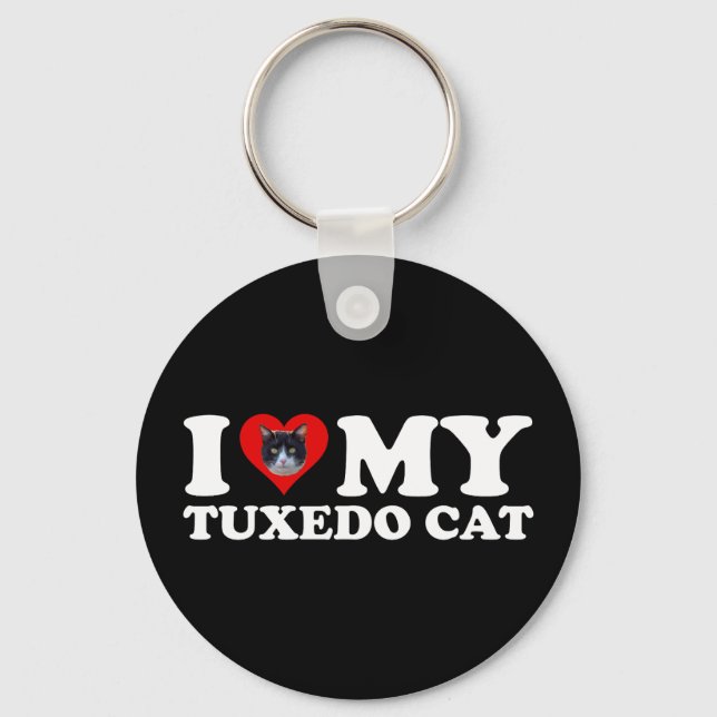 Llavero Amo Mi Gato De Tuxedo (Anverso)