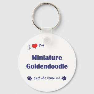 Llavero Amo mi Goldendoodle miniatura (el perro femenino)