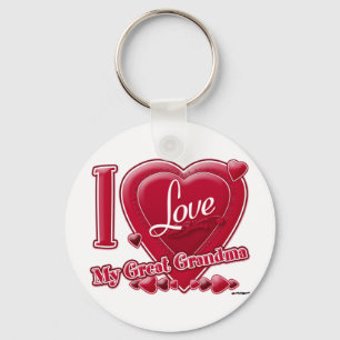 Llavero Amo mi gran abuela roja - corazón