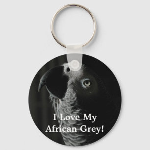 Llavero ¡Amo Mi Gris Africano! Palo clave de loros