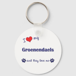 Llavero Amo mi Groenendaels (los perros múltiples)