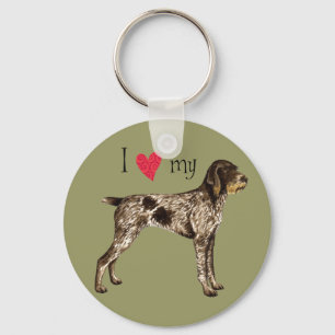 Llavero Amo mi indicador Wirehaired alemán