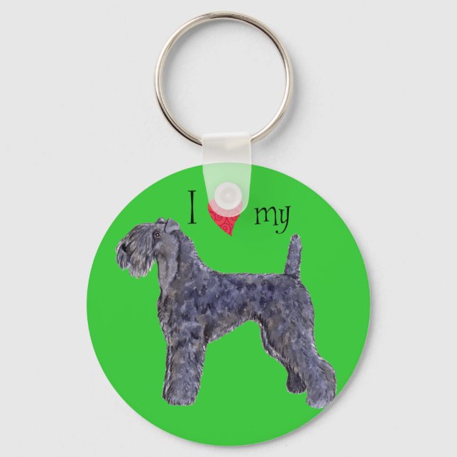 Llavero Amo mi Kerry Blue Terrier (Anverso)