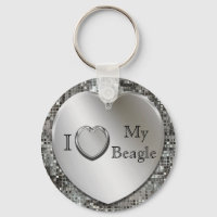 Amo Mi Keychain Beagle Heart