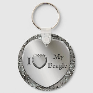 Llavero Amo Mi Keychain Beagle Heart